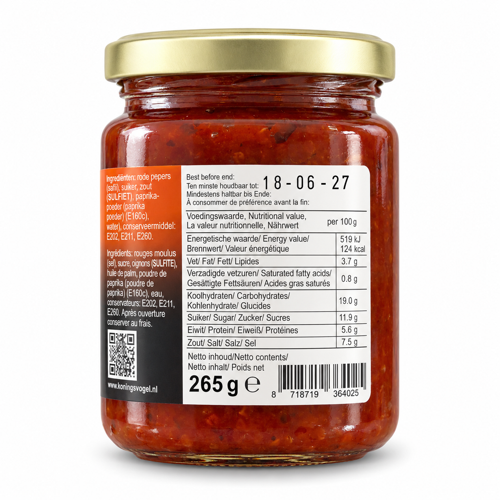 Koningsvogel Sambal Peteh 265 Gramm