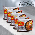 Mie ABC Instan Goreng 5er Pack von Oriental Merchant, fertige gebratene Instant-Nudeln in Packung, Nahaufnahme der Verpackung