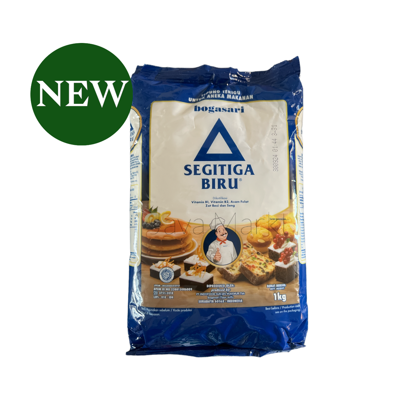 Nesia Food Bogasari Segitiga Biru Koch- und Backzutaten, Packung mit blauer Markierung, für Back- und Kochrezepte