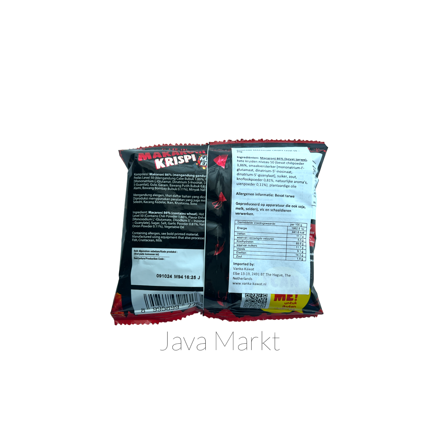 Vanka Kawat BonCabe Makaroni Krispi Level 50 MAX END, knusprige Vorspeisen und Snacks in einer bunten Schale.