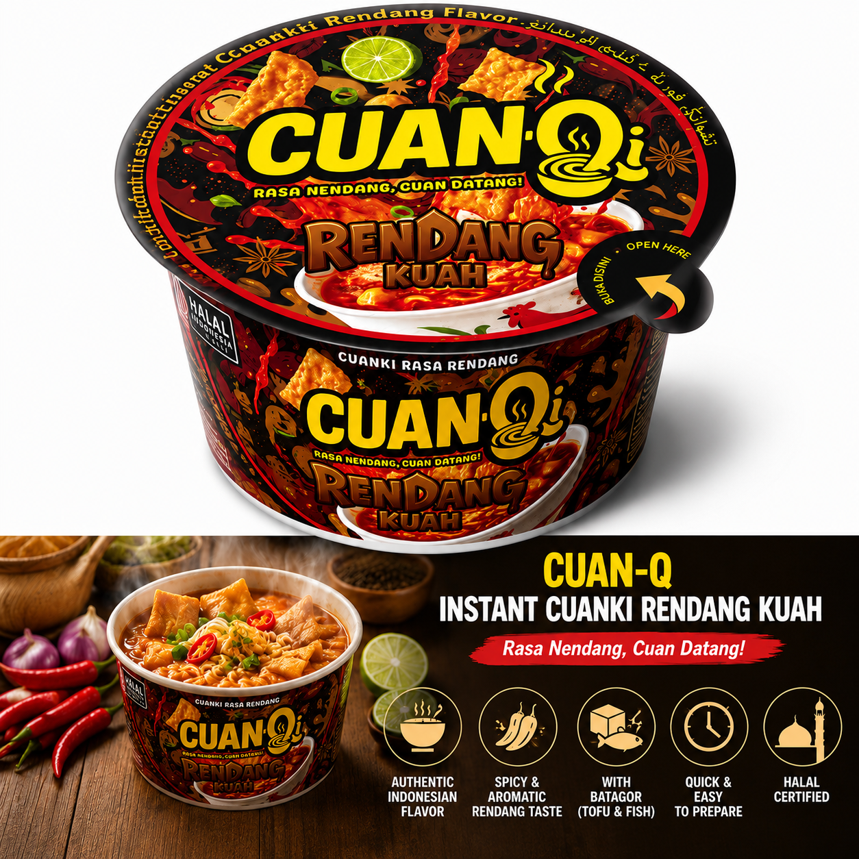 CuanQ Cuanki Instant Rasa Rendang Kuah 100 g