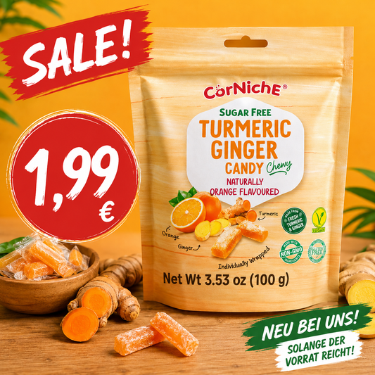Corniche Turmeric Ginger Chewy Candy Orange 100 g