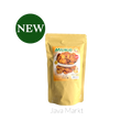 Knusprige, scharfe Melinjo-Chips von Nesia Food in einer transparenten Schüssel, ideal für Snacks und Partys.