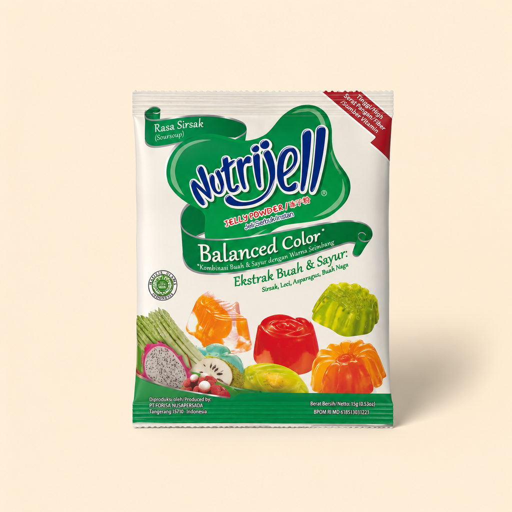 Nutrijell Balanced Color Soursop – Indonesisches Gelierpulver mit Sirsak-Extrakt | 15 g