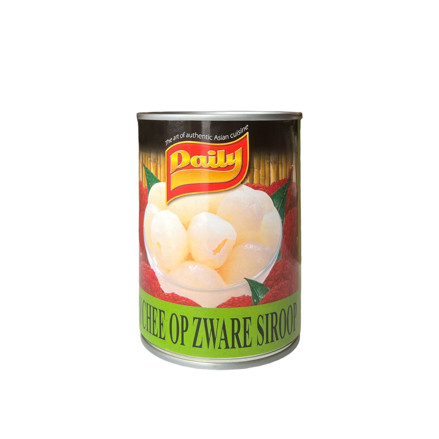 Dosen mit Daily Lychee in Zuckersirup, Getränke und Milchmischgetränke von Oriental Merchant, frische Lychee-Früchte in Flüssigkeit