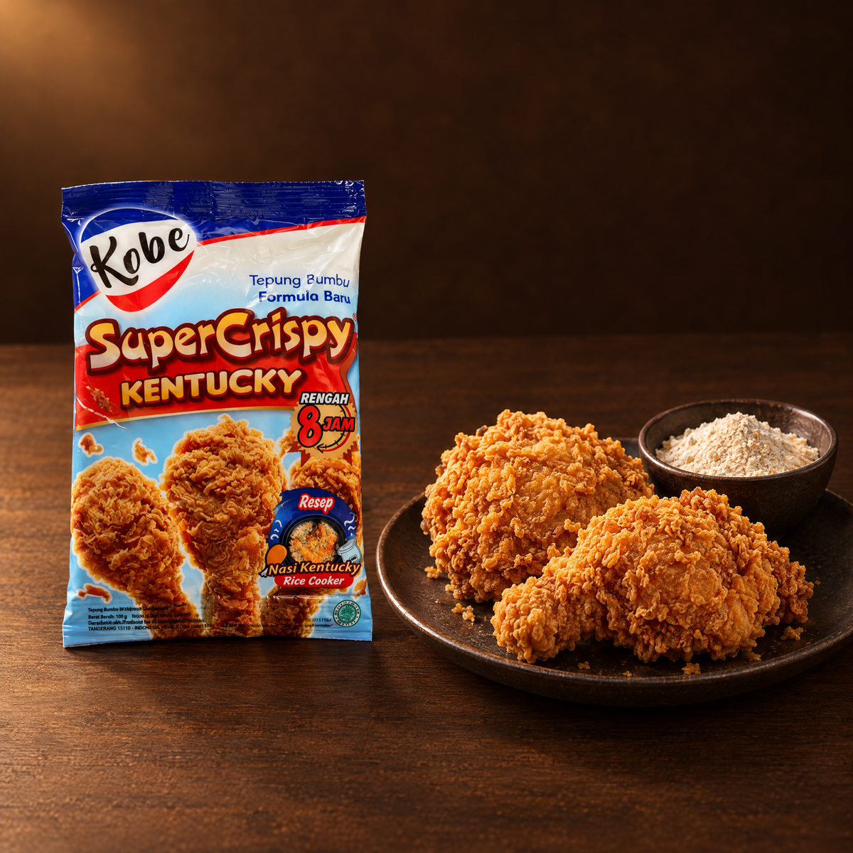 Kobe Kentucky Super Crispy 100g – Packung mit knusprig frittiertem Hähnchen