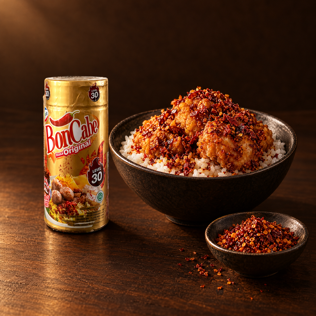 Kobe BonCabe Level 30 40g – Packung mit Reis und Chili-Streuer
