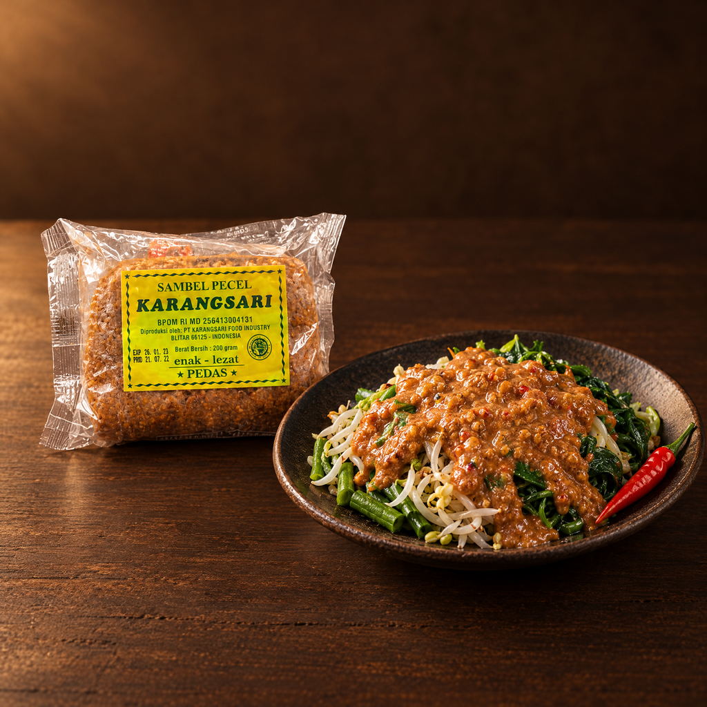 Karangsari Bumbu Pecel Pedas 200g – Packung mit fertigem Pecel