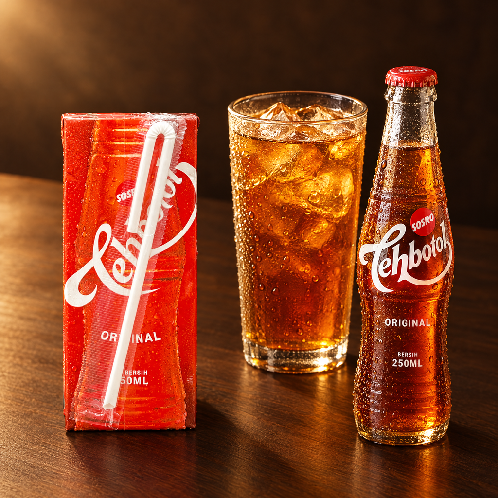 Teh Botol 250ml Sosro Karton – Karton mit Jasmin-Eistee im Glas