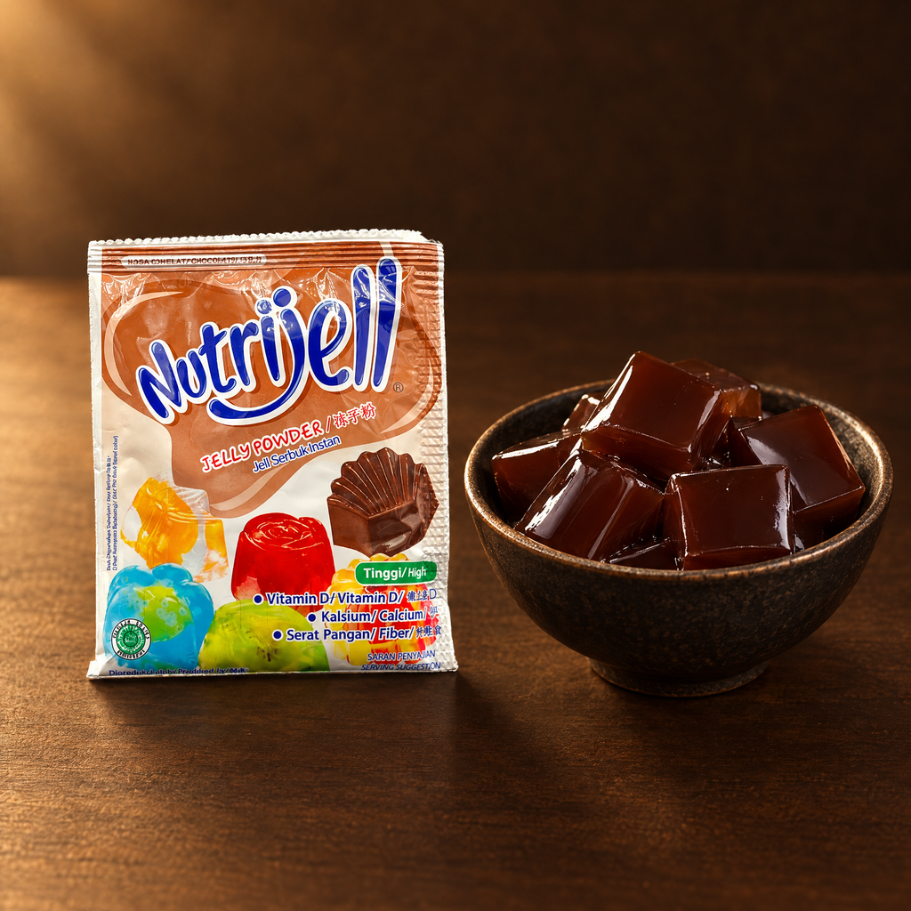Nutrijell Jelly Powder Coklat 15g – Packung mit Schoko-Jelly