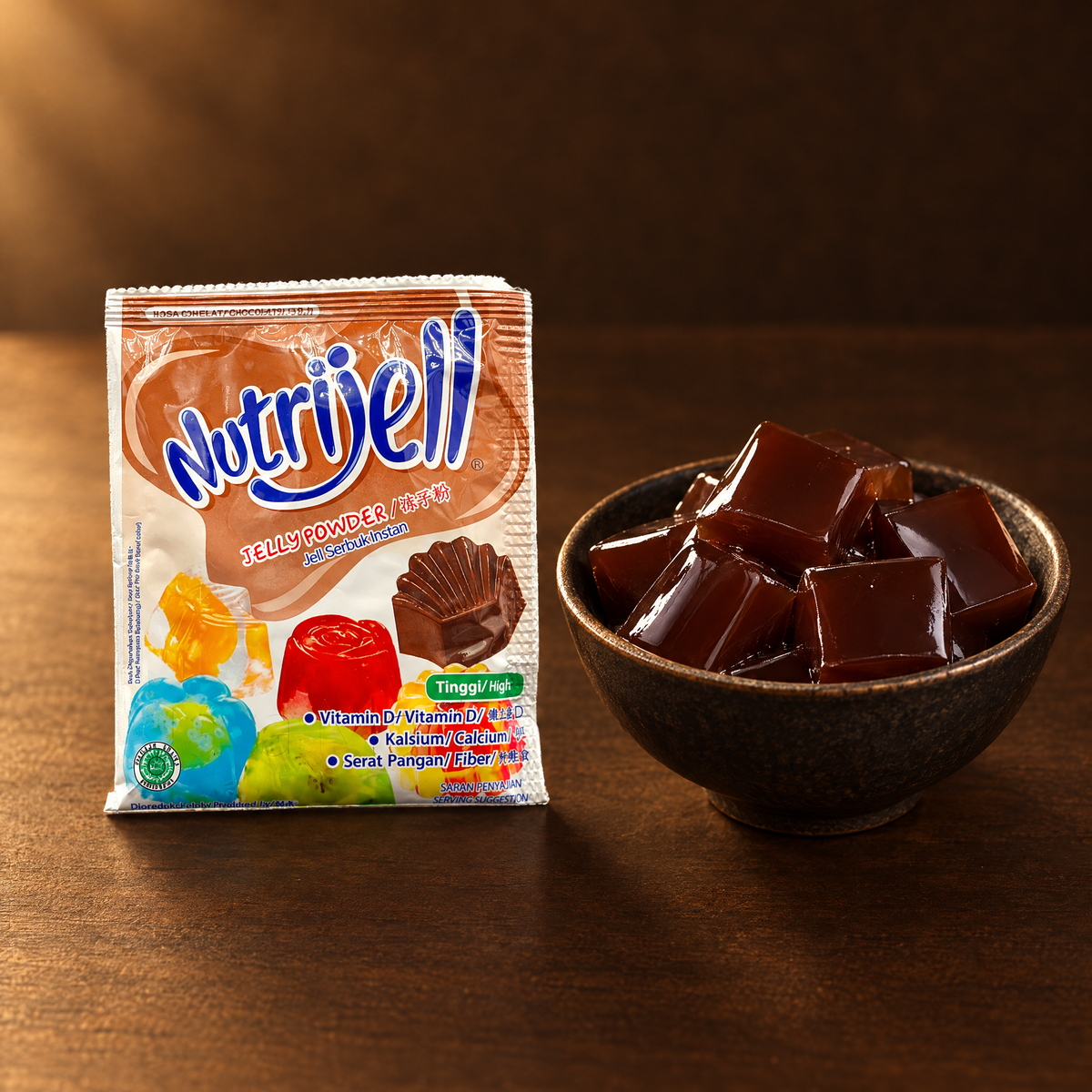 Nutrijell Jelly Powder Coklat 15g – Packung mit Schoko-Jelly
