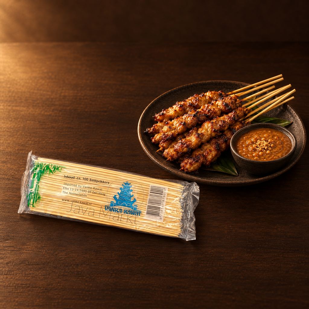 Tusuk Sate 18cm – Packung mit Saté-Spießen in Aktion