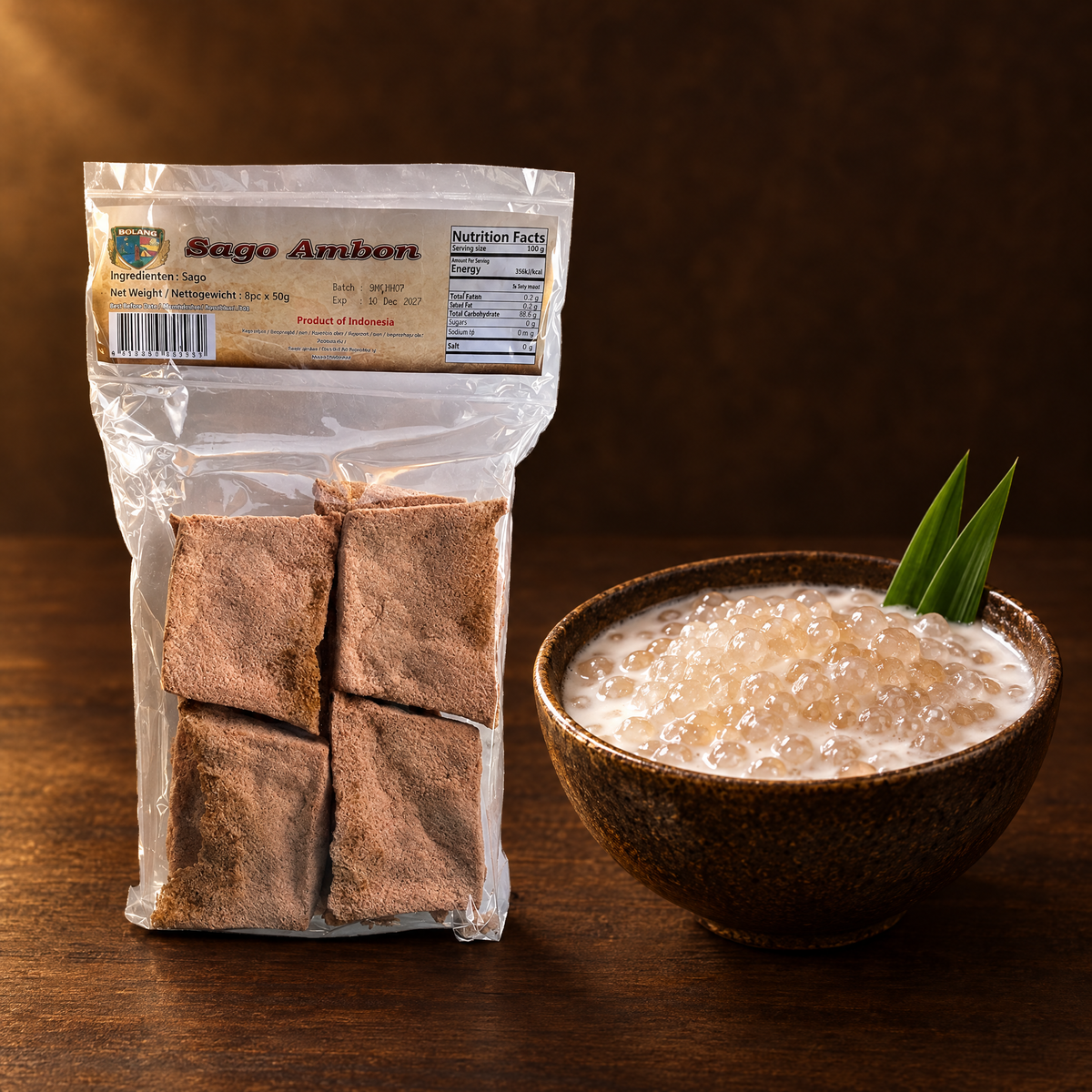 Sago Ambon 500 g – Packung mit zubereiteten Sagoperlen