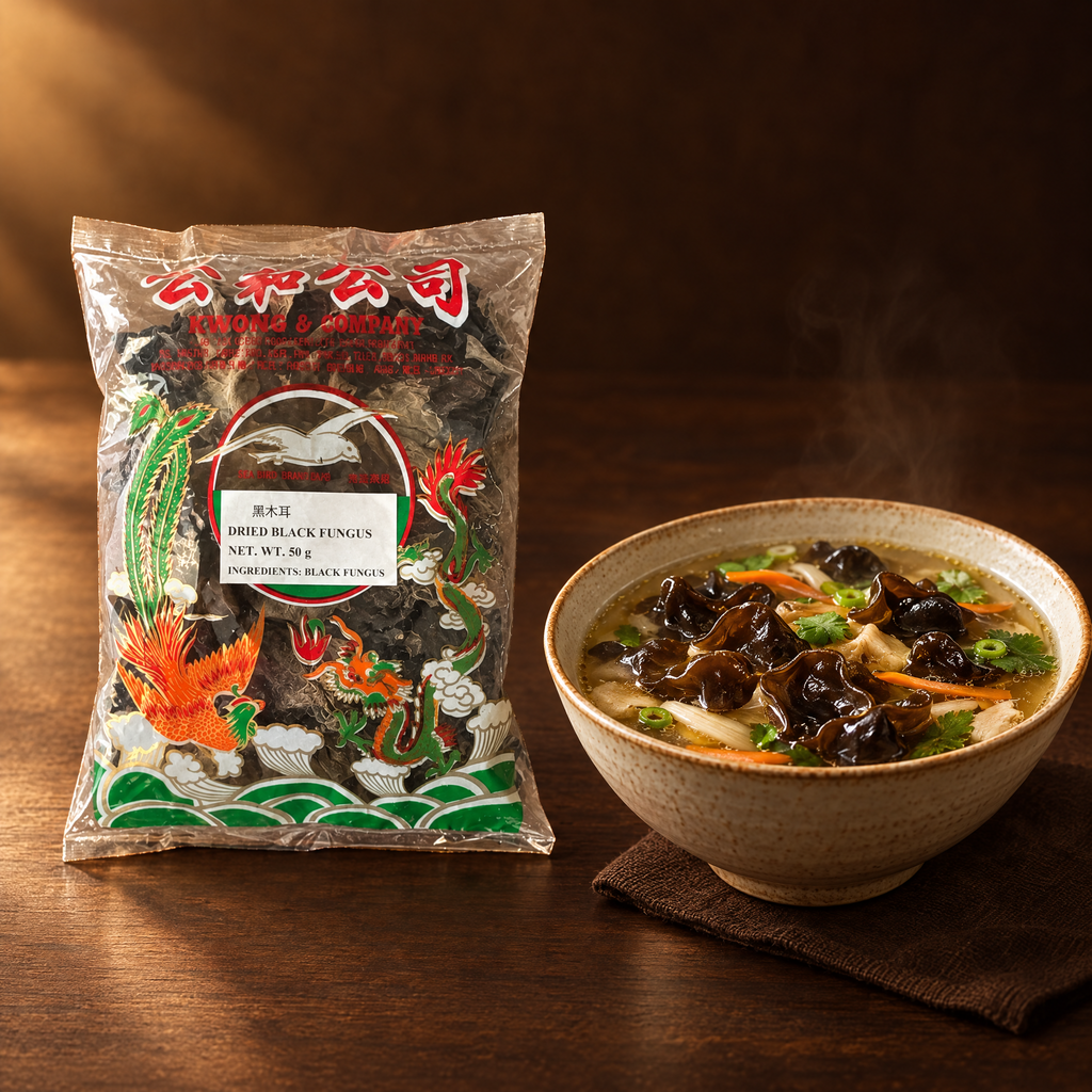 Jamur Kuping Hitam 100 g – Packung mit eingeweichten Ohrenmorcheln