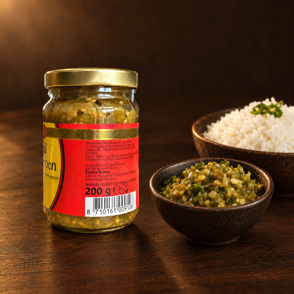Sambal Rawit Hijau Flower Brand – Glas mit grünem Sambal