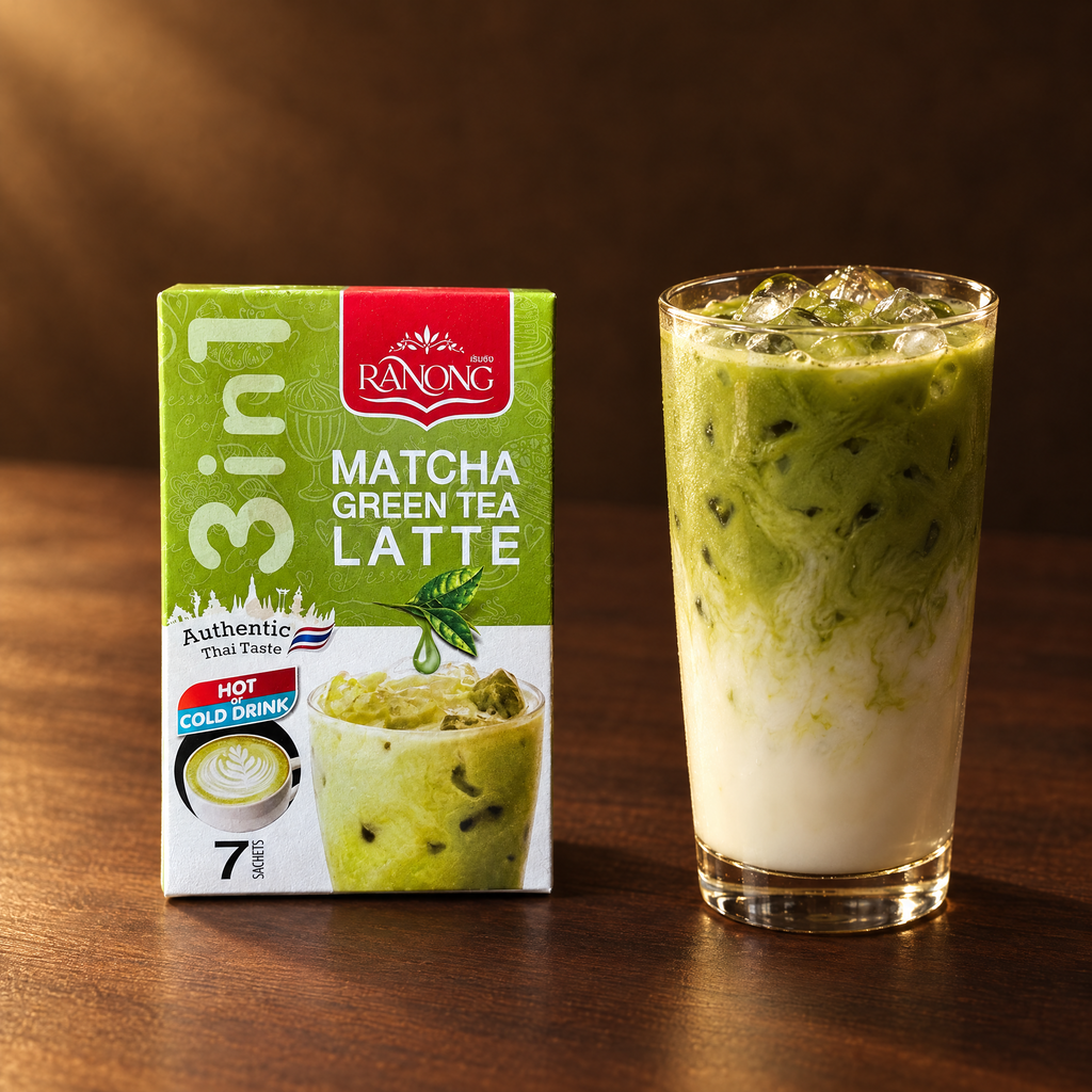 Ranong Tea Matcha Green Tea Latte 160 g – Packung mit Matcha Latte
