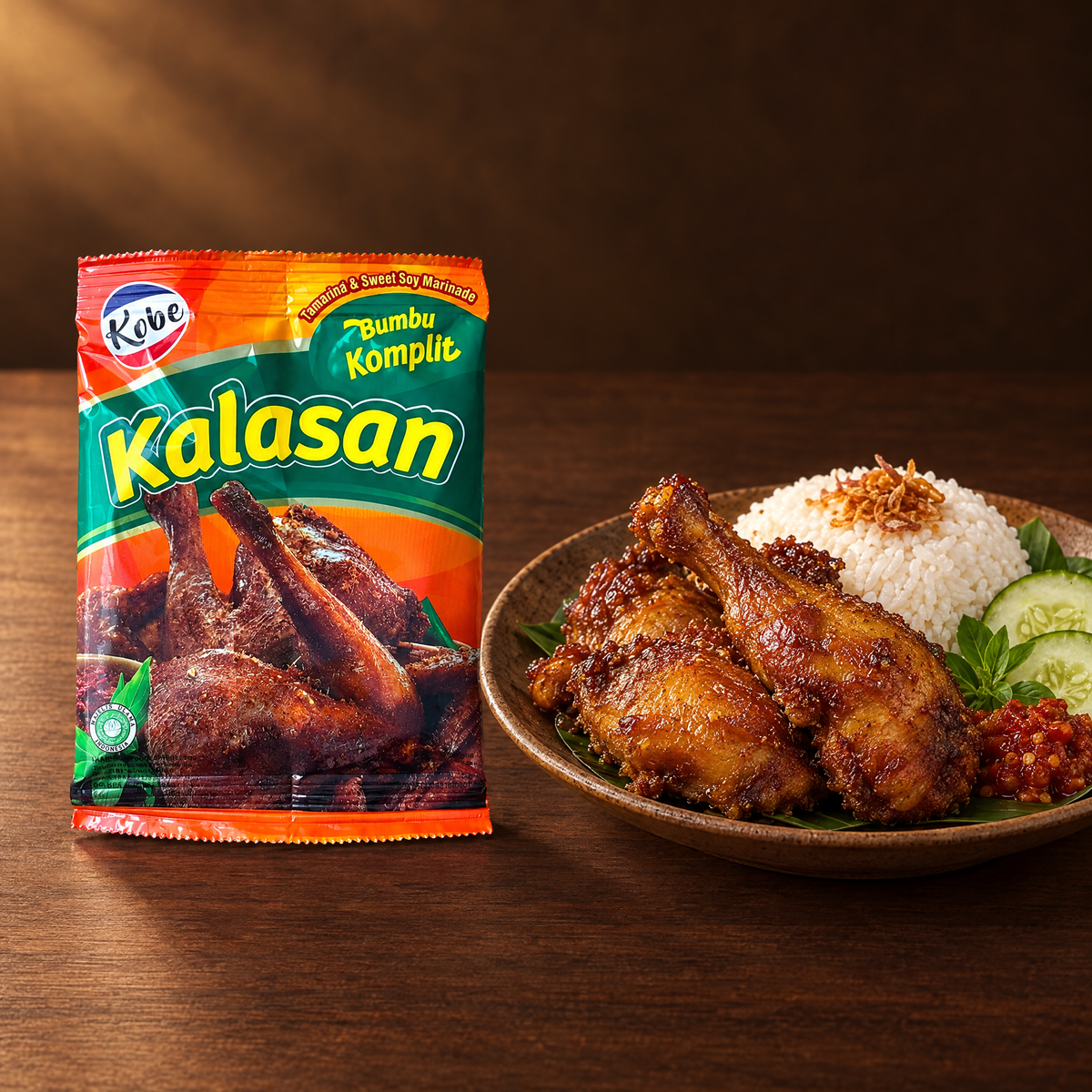 Kobe Bumbu Ayam Kalasan 40 g – Packung mit Ayam Kalasan
