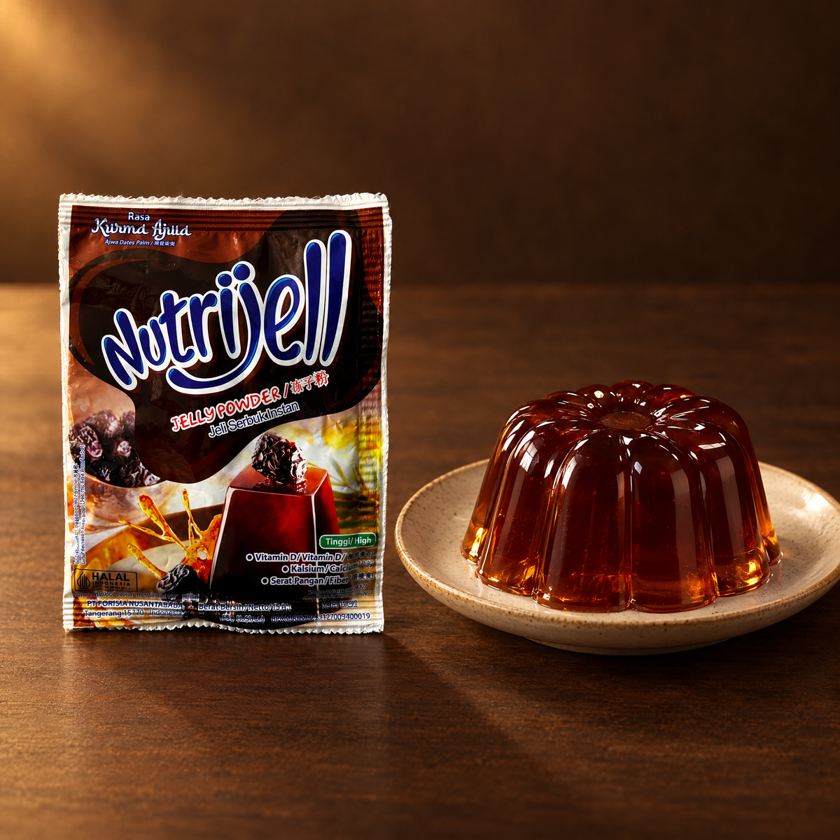 Nutrijell Jelly Powder Rasa Kurma 15 g – Packung mit Dattel-Gelee