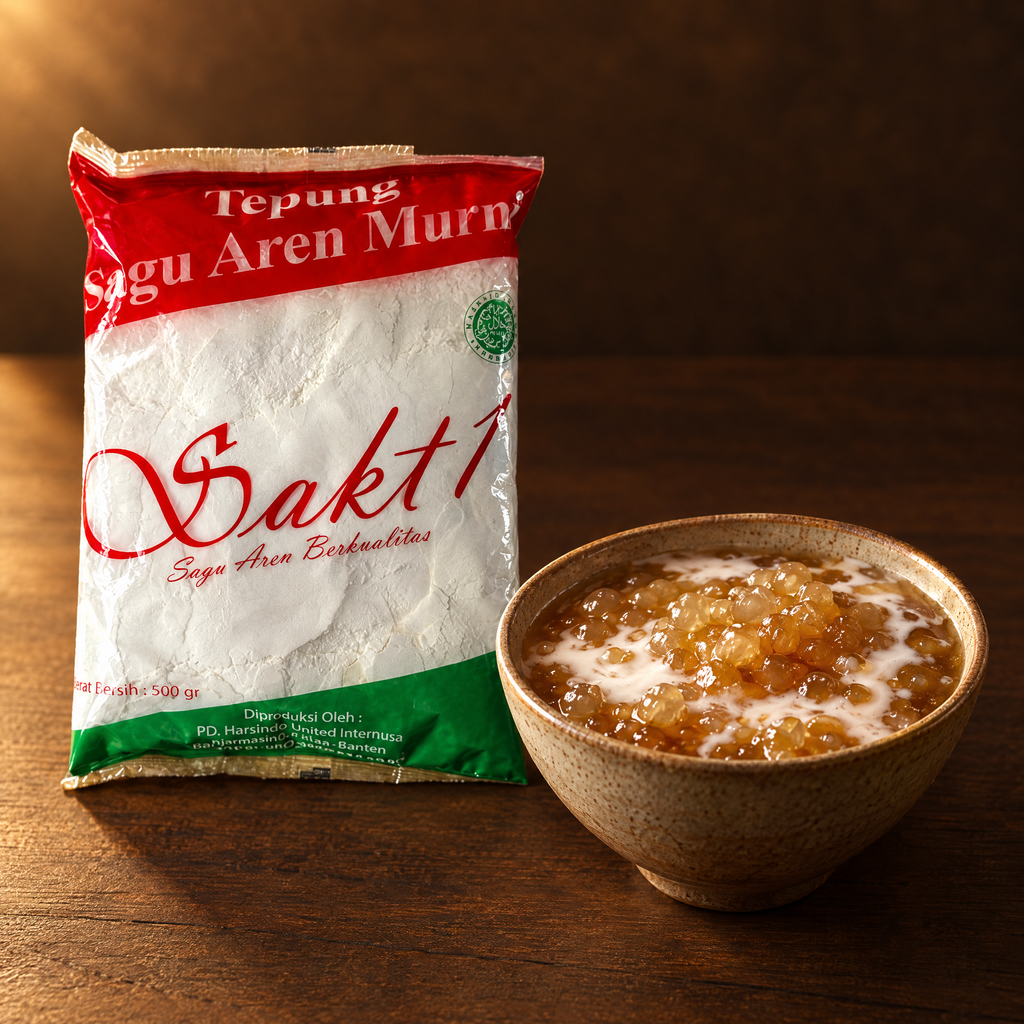 Sakti Sagu Aren Murni – Packung mit Sago in Palmzuckersirup