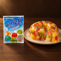 Nutrijell Jelly Powder Natural White – Packung mit geformter Fruchtgelee-Torte