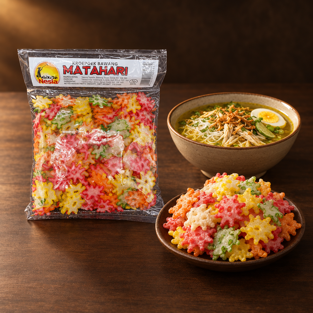 Kerupuk Matahari 250g – Packung mit Krupuk zu Soto Ayam