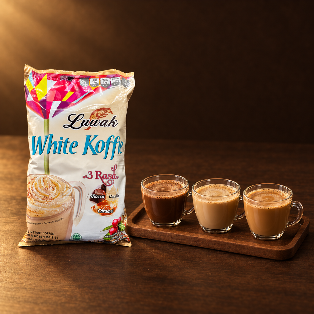 Luwak White Koffie 3 Geschmack 10x20g – Packung mit drei Kaffeevarianten
