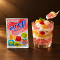 Nutrijell Jelly Powder Lychee 15g – Packung mit Schichtdessert im Glas