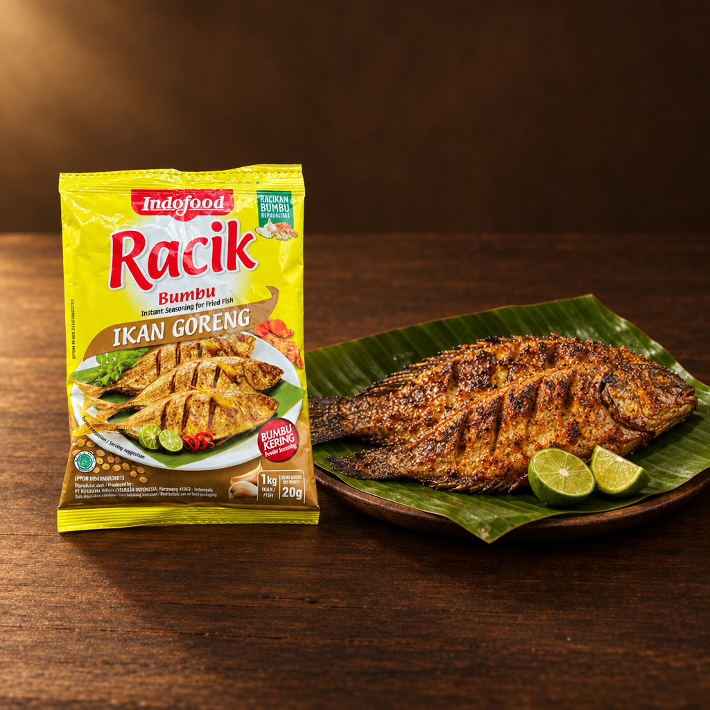 Racik Bumbu Ikan 20g – Packung mit gegrilltem Fisch (Ikan Bakar)