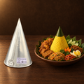 Cetakan Tumpeng 15 cm – Form mit Tumpeng-Teller und Beilagen