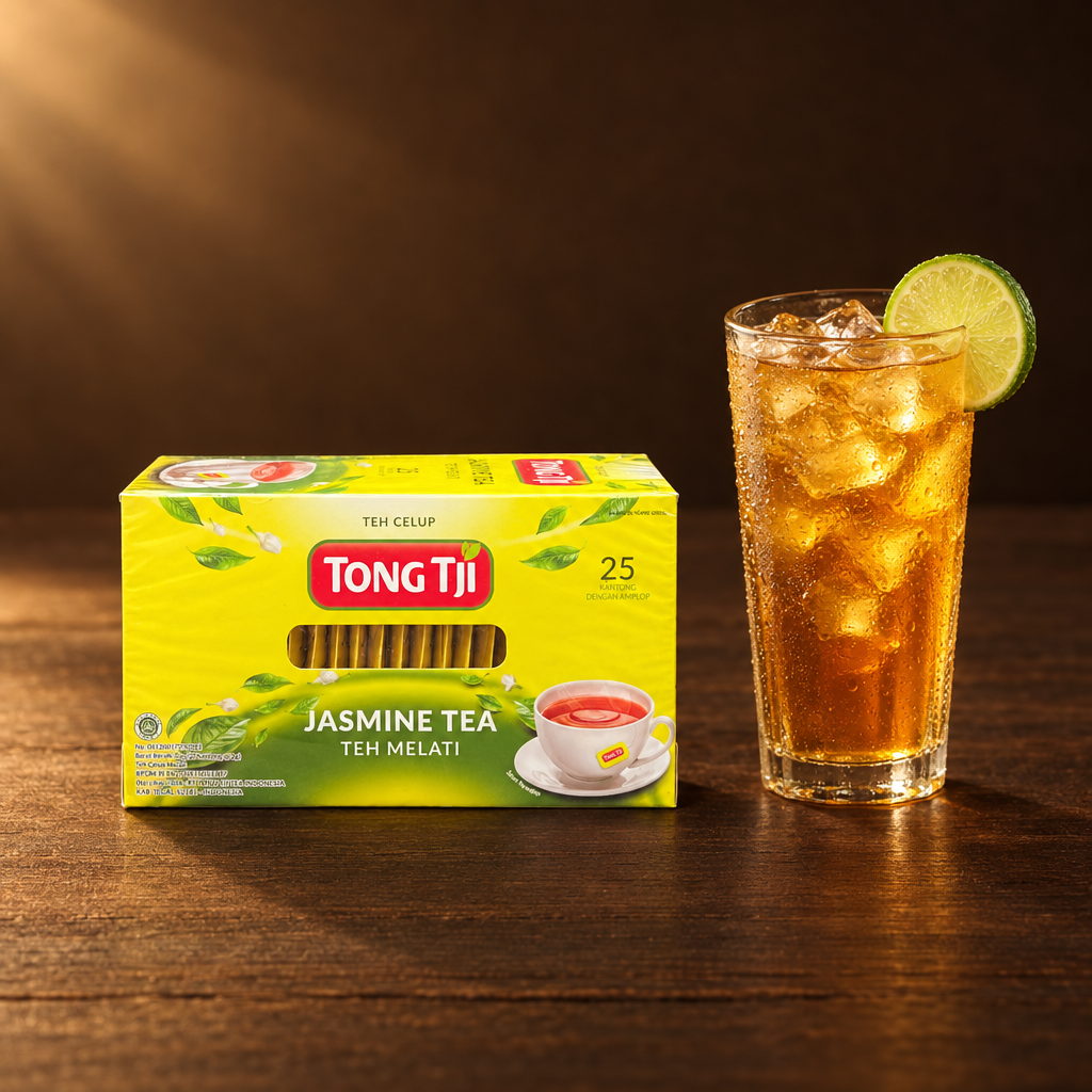 Tong Tji Jasmin Teh 25 Teebeutel – Packung mit Jasmin-Eistee