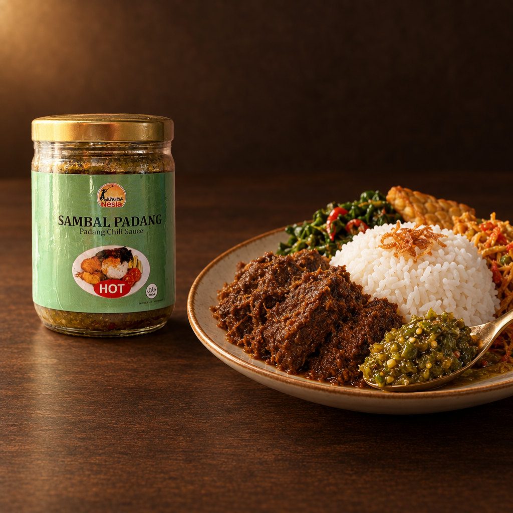 Sambal Hijau Padang – Packung mit Padang-Reisteller