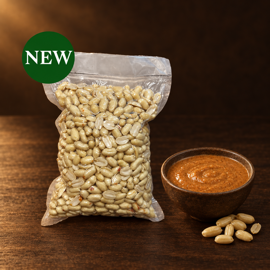 Kacang Tanah Mentah Tanpa Kulit 500 g – Packung mit Erdnusssauce