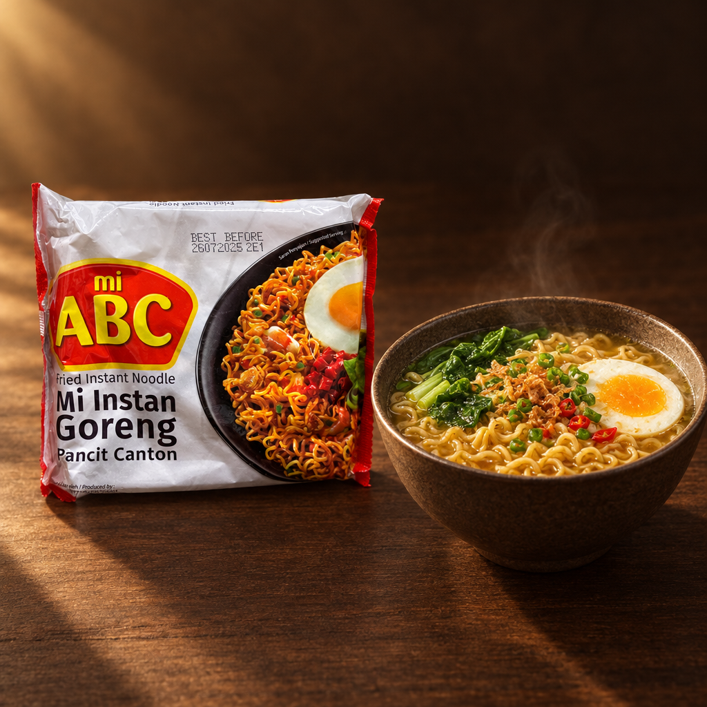 Mie ABC Instan Goreng 70 g – Packung mit Nudelsuppe