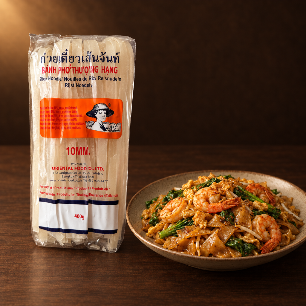 Farmer Kwetiaw Stick 10 mm 400 g – Packung mit gebratenen Kwetiau-Nudeln