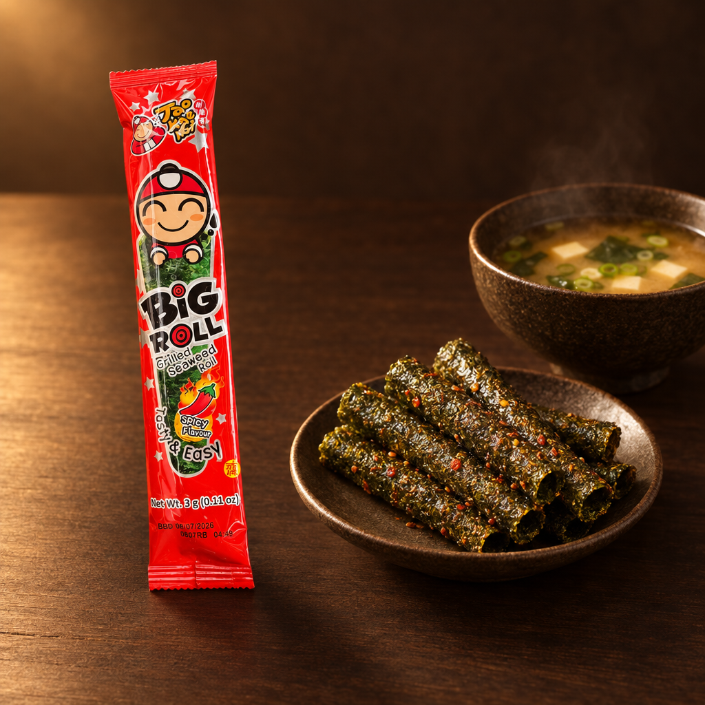 Taokaenoi Big Roll Pedas 3 g – Packung mit Algen und Suppe