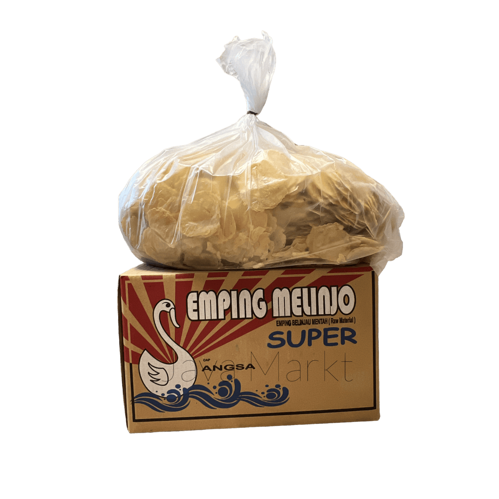 Nesia Food Emping Melinjo Mentah, ungeschnittene Emping Chips aus Melinjo, 5 kg, roher Snack aus Indonesien