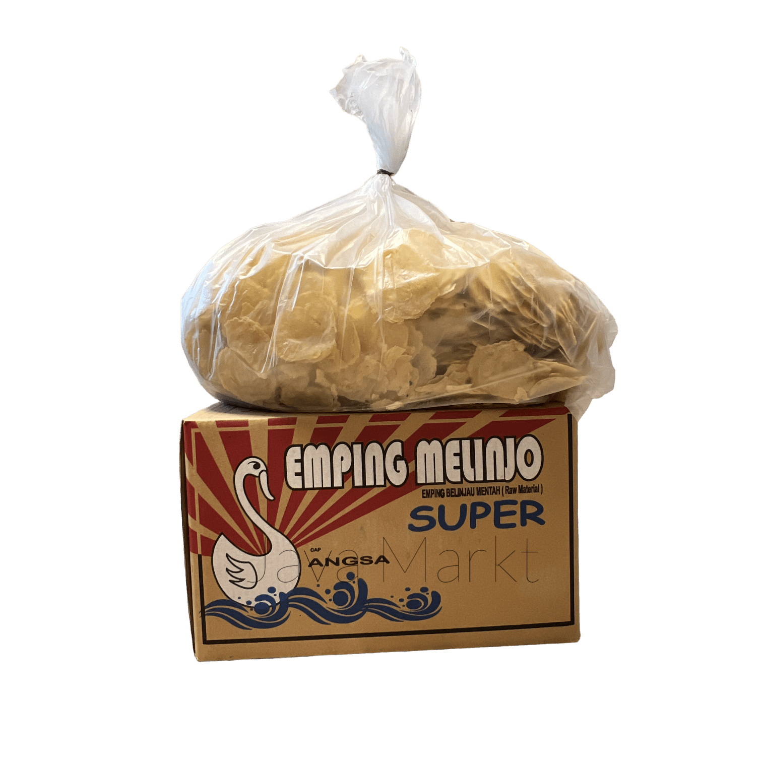 Nesia Food Emping Melinjo Mentah, ungeschnittene Emping Chips aus Melinjo, 5 kg, roher Snack aus Indonesien