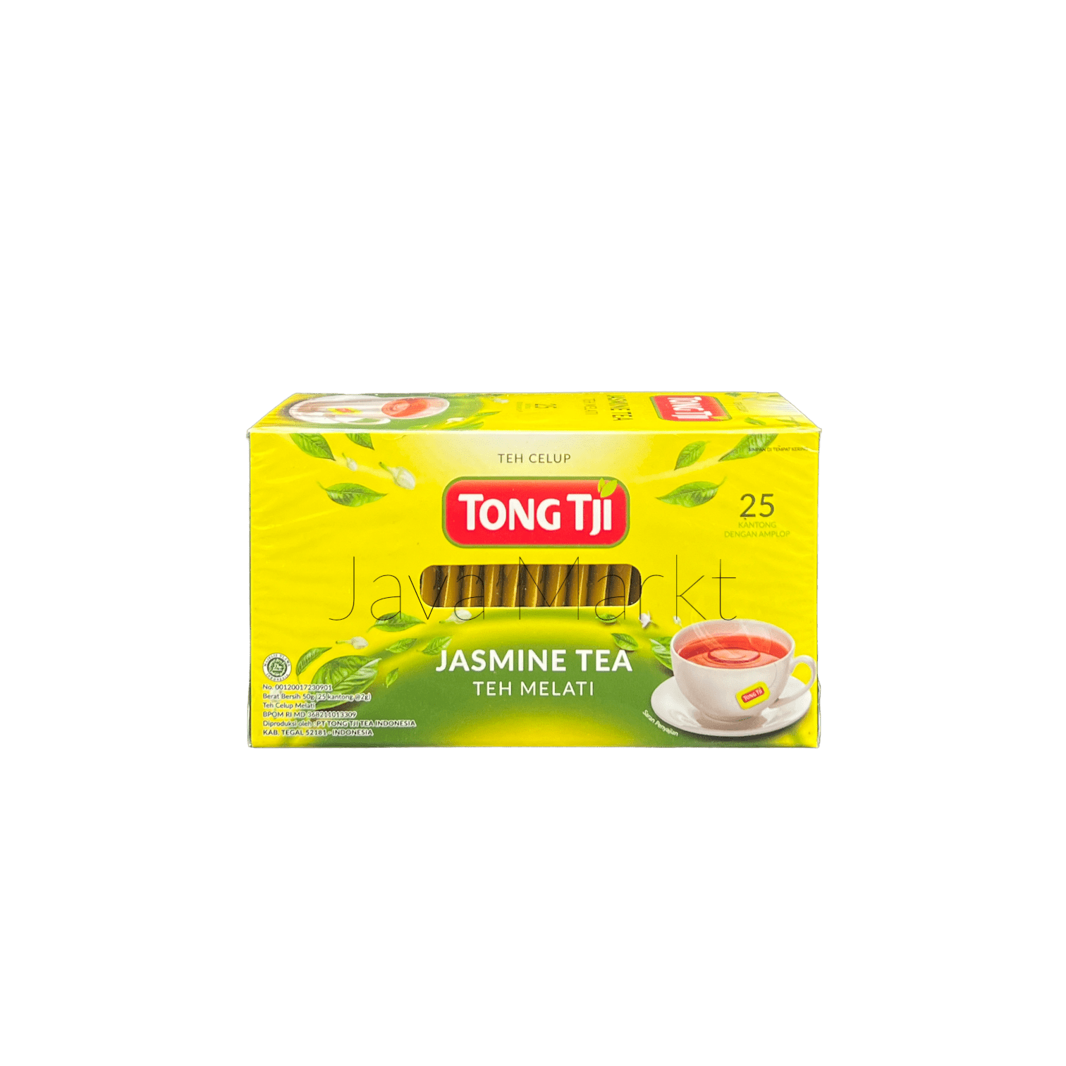 Tee Tasse mit Jasmin-Tee von Nesia, frisch gebrühter Jasmin-Tee in einer weißen Tasse, aromatisch und blumig duftend.