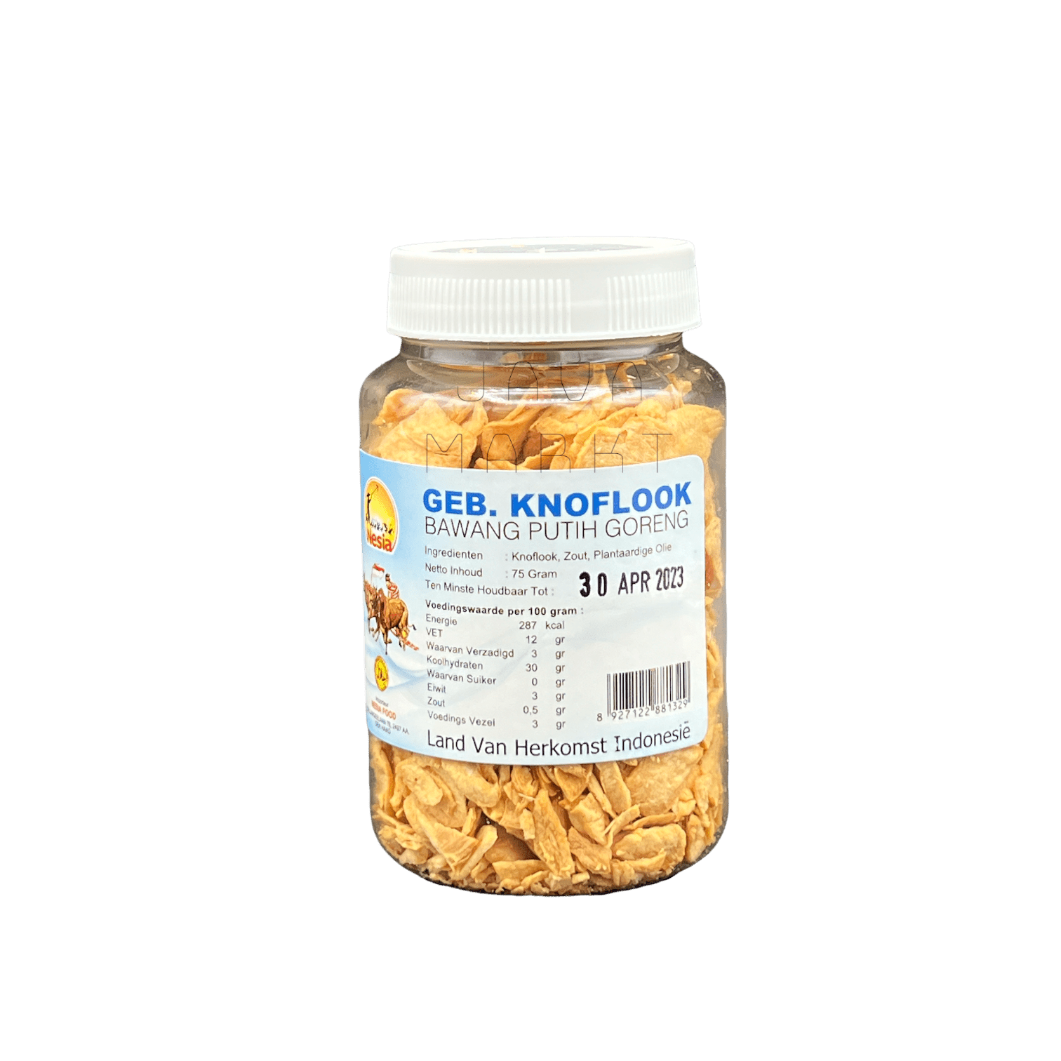 Knusprige, goldene Bawang Putih Goreng von Nesia Food, gebratener Knoblauch als Lebensmittel.