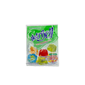 Nesia Food Nutrijell Gelee-Pulver mit Melonengeschmack, Lebensmittel, Nahaufnahme der Verpackung und Pulver in einer Schüssel