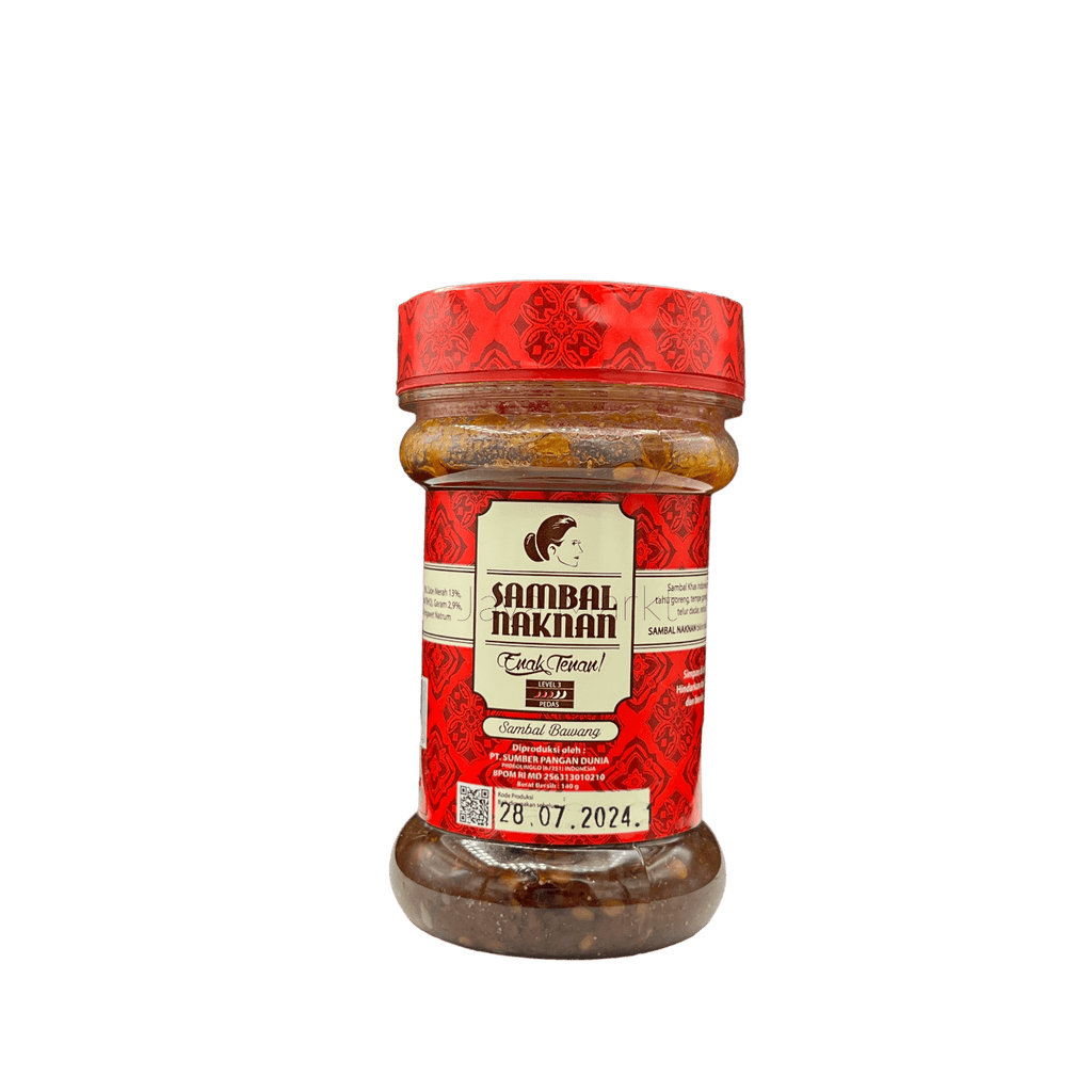 Sambal NAKNAN Bawang Lv. 3 von Nesia Food in einer Schüssel, würzige indonesische Chilisauce mit Zwiebelgeschmack