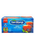 Sari Wangi Teh Asli von Nesia, eine Packung mit Tees & Aufgüsse, frisch und aromatisch in einer weißen Verpackung.
