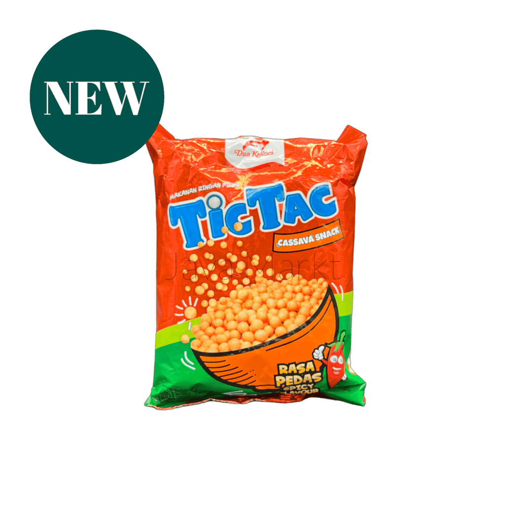 Nesia Food Tic Tac Rasa Pedas, würzige Vorspeisen- und Snack-Box mit scharfen Geschmack, in einer attraktiven Verpackung.