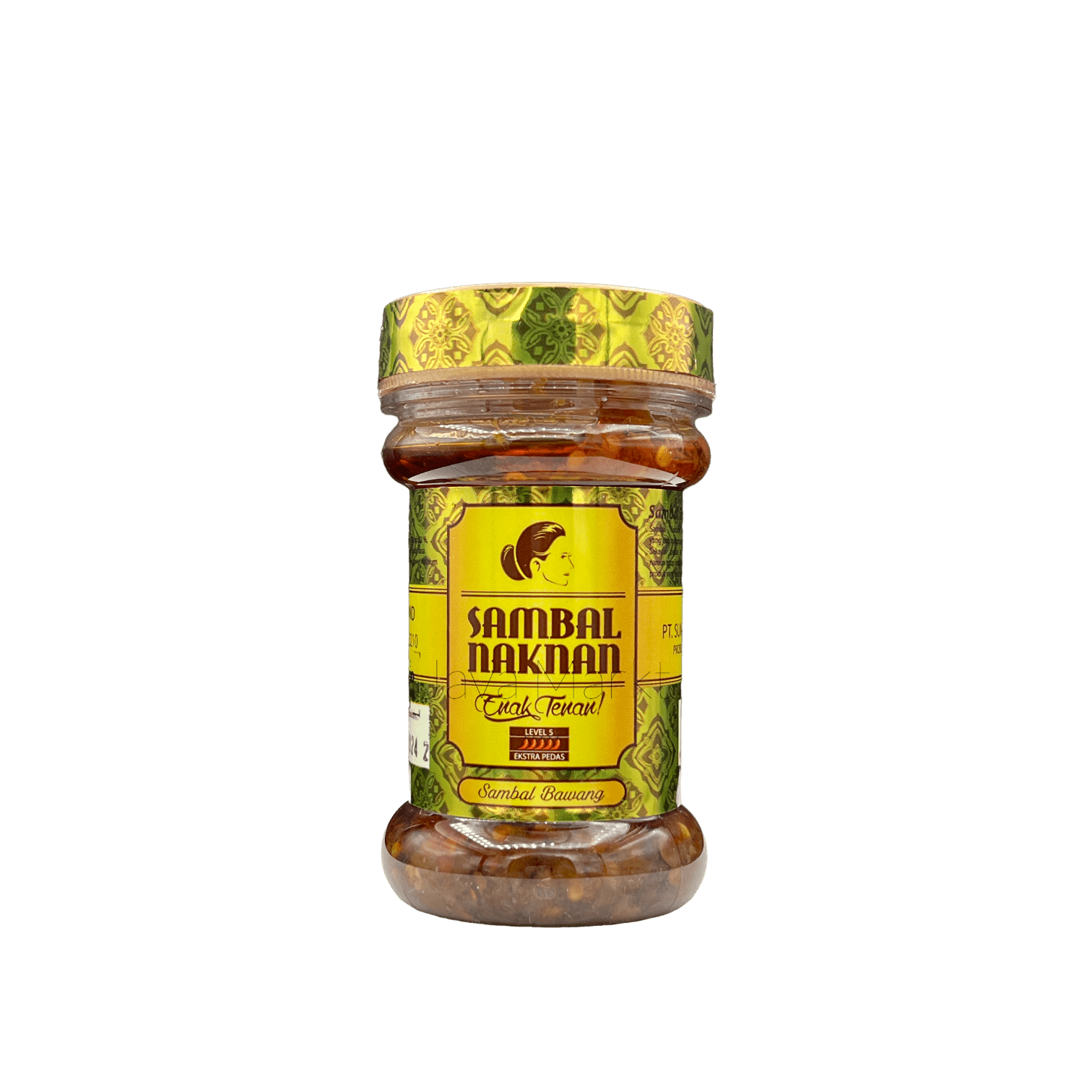 Sambal Bawang Lv. 5 von Nesia, scharfes indonesisches Sambal in Glasflasche, cremige Zwiebel-Chili-Soße, authentisch und würzig