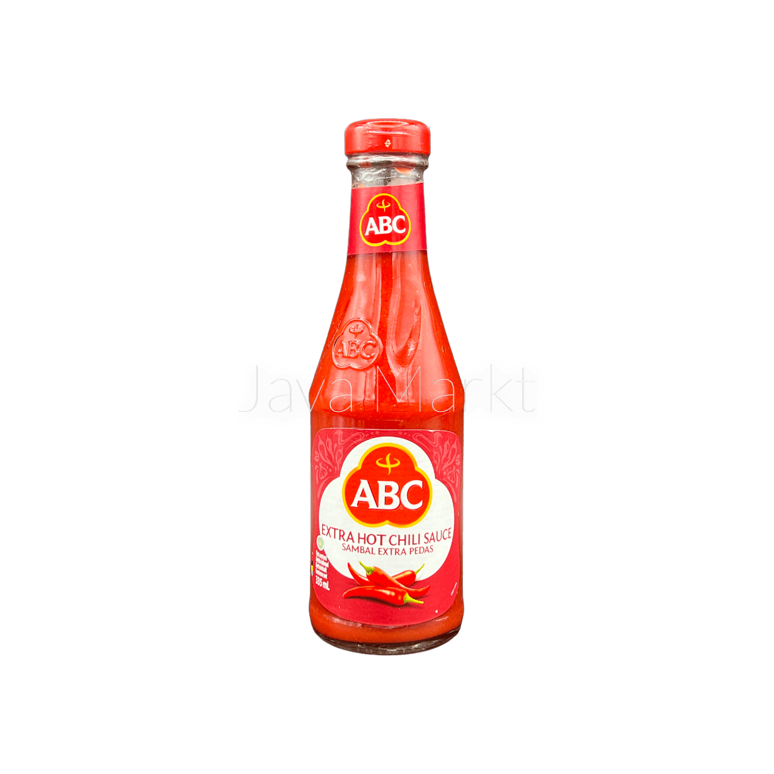 Scharfe ABC Sambal Extra Pedas Chilisauce von Oriental Merchant in einer Glasflasche, ideal für würzige Gerichte.