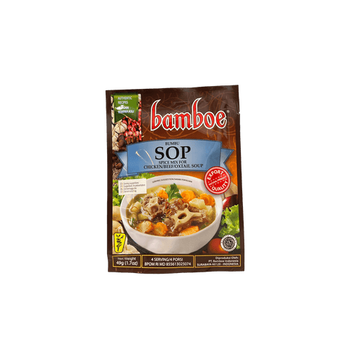 Bamboe Bumbu Sop Gewürzpaste von Oriental Merchant, cremige asiatische Gewürzpaste in Packung sichtbar