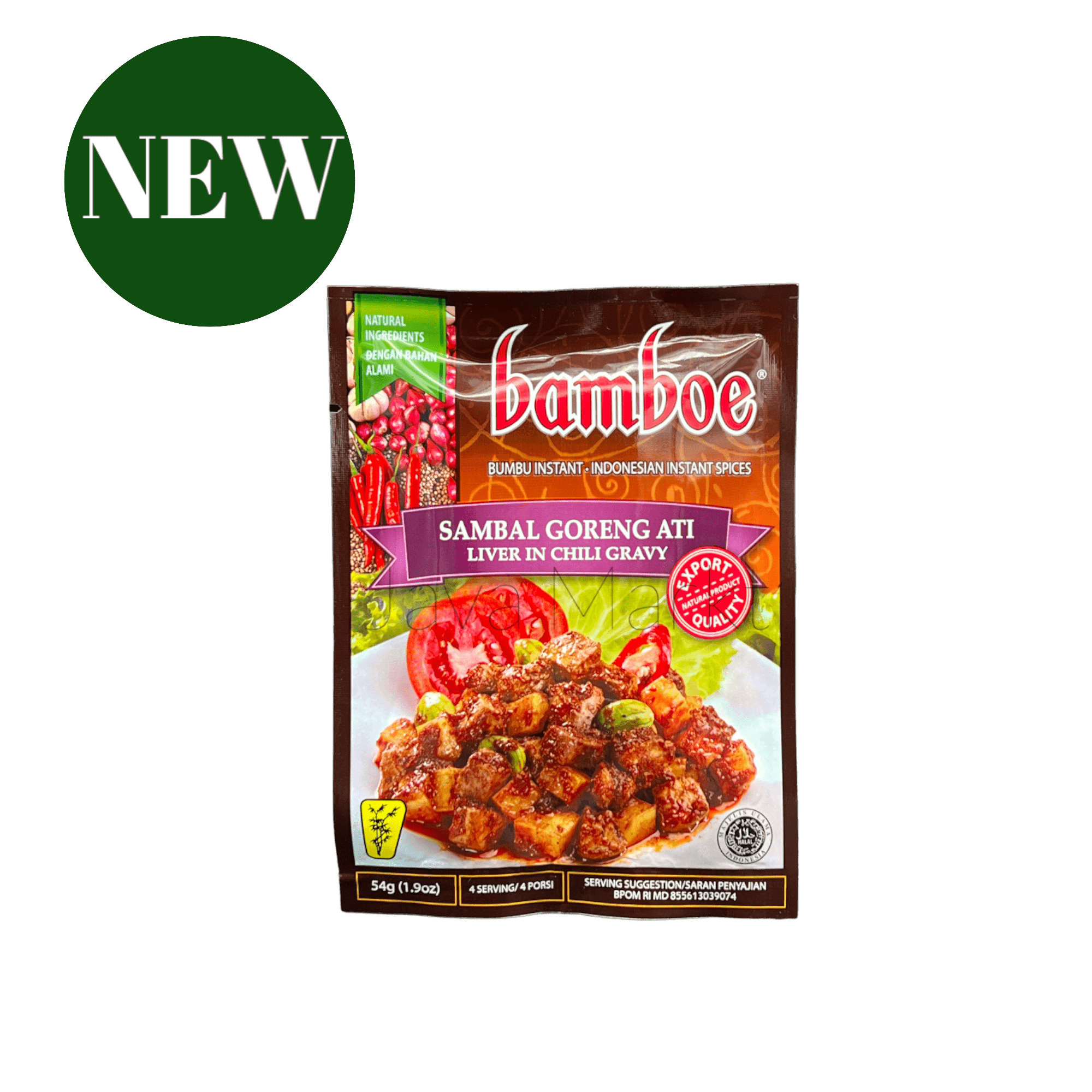 Bamboe Sambal Goreng Ati Gewürzpaste von Oriental Merchant, cremige indonesische Gewürzpaste mit Hühnerleber- und Bamboegeschmack