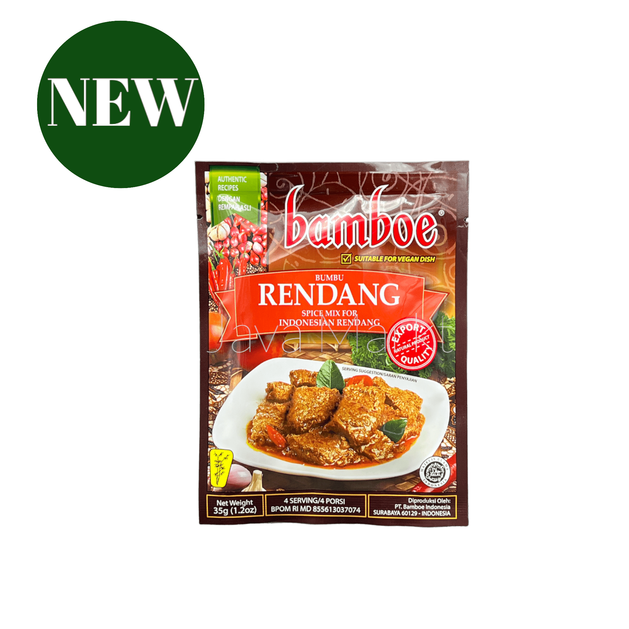 Bamboe Bumbu Rendang von Oriental Merchant, Kräuter und Gewürze für authentisches indonesisches Gericht, in einer Gewürzverpackung