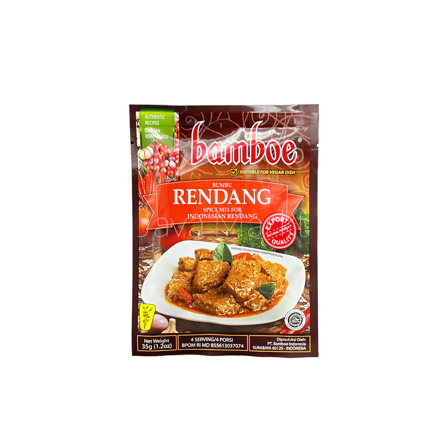 Bamboe Bumbu Rendang aus Kräuter und Gewürzen von Oriental Merchant in einer Gewürzpackung.