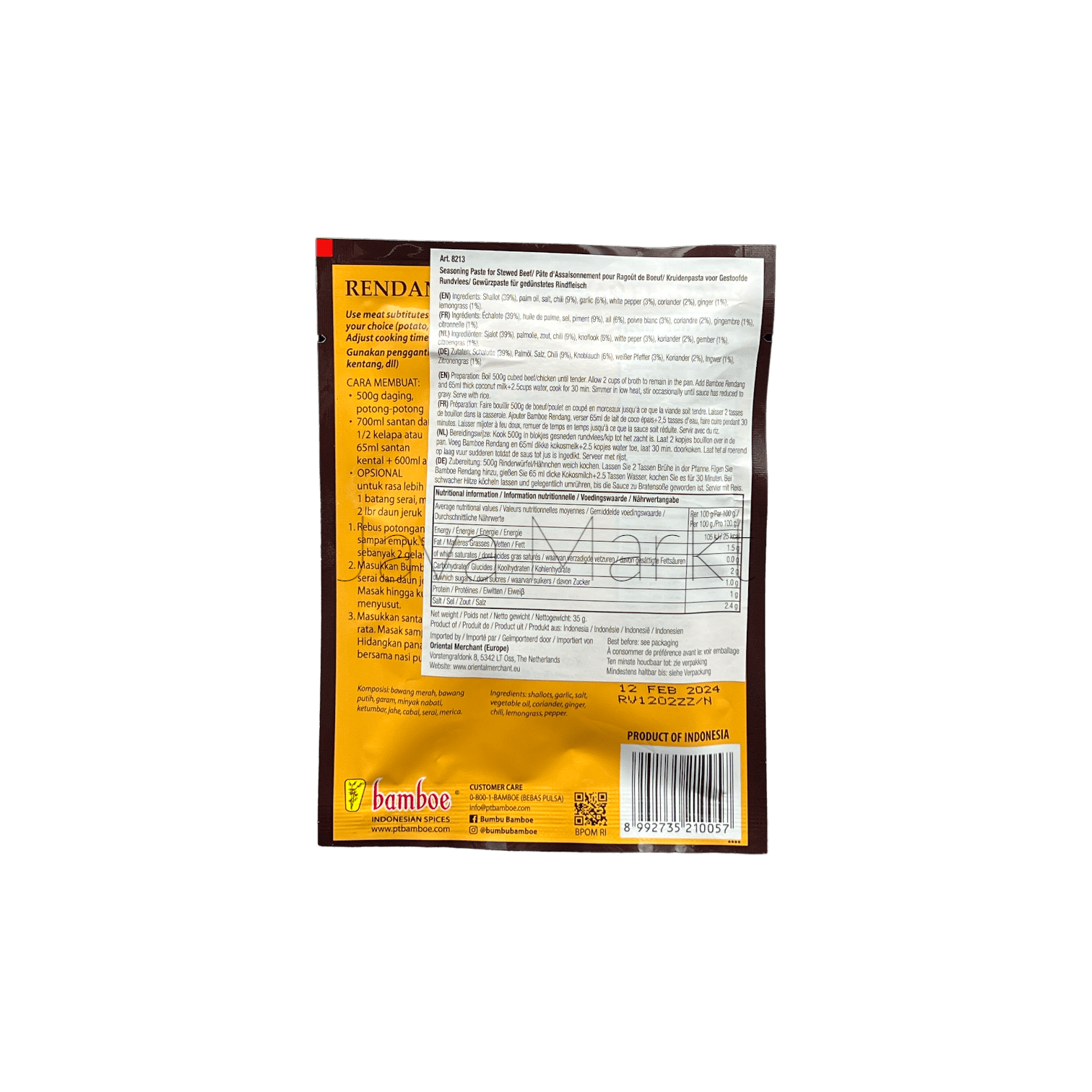 Bamboe Bumbu Rendang von Oriental Merchant, aromatische Kräuter und Gewürze für authentisches indonesisches Curry